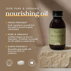 Fushi Organic Black Seed Oil 250ml | High Strength 100% pure Cold & Fresh-Pressed Seed Oil Food-grade For Dry, Itchy & Irritated Hair & Skin | Sustainably Sourced | Manufactured in the UK - New