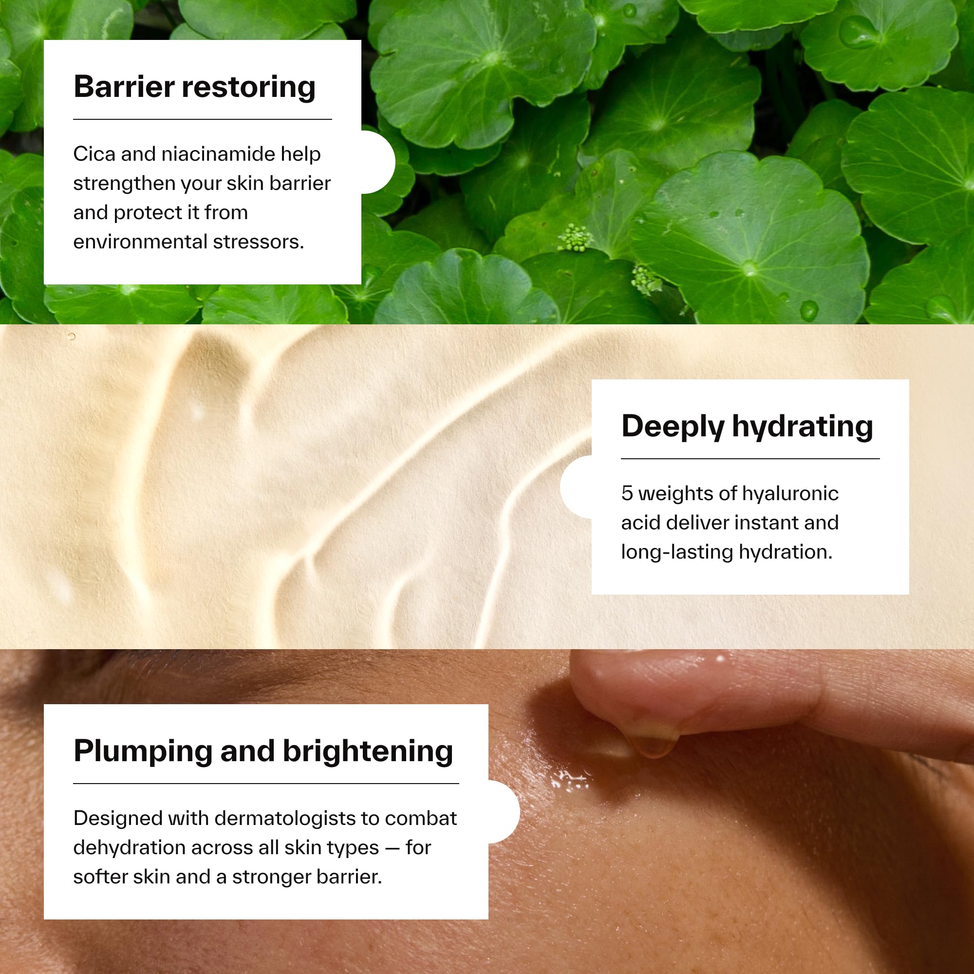 Dermatica Daily Hydration 5HA+Cica Serum - Lightweight Face Serum with 5 Types of Hyaluronic Acid, Cica & Niacinamide for Deep Hydration, Barrier Support & Plumper-Looking Skin - New