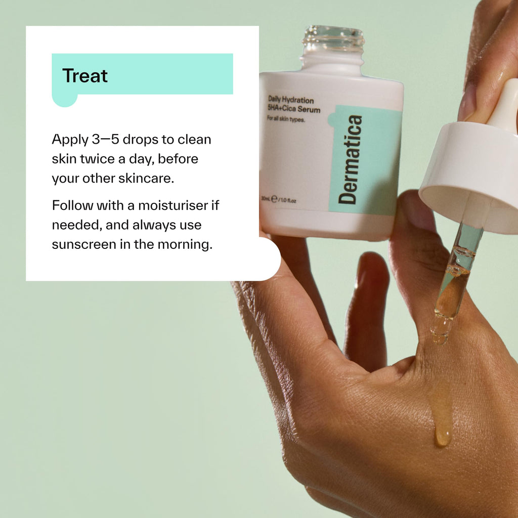 Dermatica Daily Hydration 5HA+Cica Serum - Lightweight Face Serum with 5 Types of Hyaluronic Acid, Cica & Niacinamide for Deep Hydration, Barrier Support & Plumper-Looking Skin - New