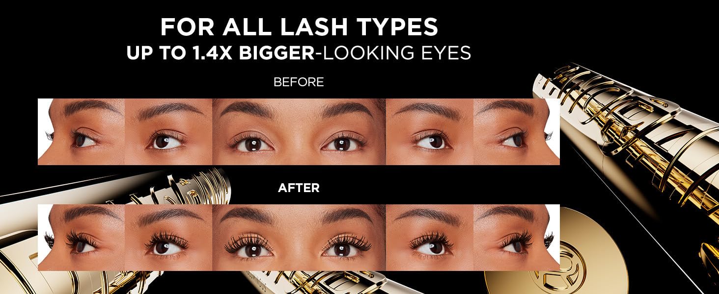 L'Oreal Paris Volumising Mascara, For Intense Volume and a Fanned Out Effect, 1.4x Bigger Looking Eyes, Clump-free Formula, Suitable for Sensitive Eyes, Volume Million Lashes Panorama - New