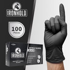 JFA Medical Disposable Mechanic, Heavy Duty 5.5G Powder Free Latex Free Black Nitrile Gloves - Box of 100 (XL) - Damaged Box