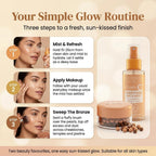 Sunkissed Vitamin C Face Mist 100ml + Bronze and Glow Bronzing Pearls 45g - Energising Hydrating Spray and Bronzer Gift Set for Women - Damaged Box
