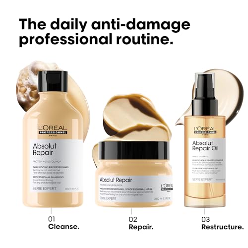 L'Oreal Professionnel Absolut Repair Shampoo 500ml & Hair Mask 250ml - Damaged Box