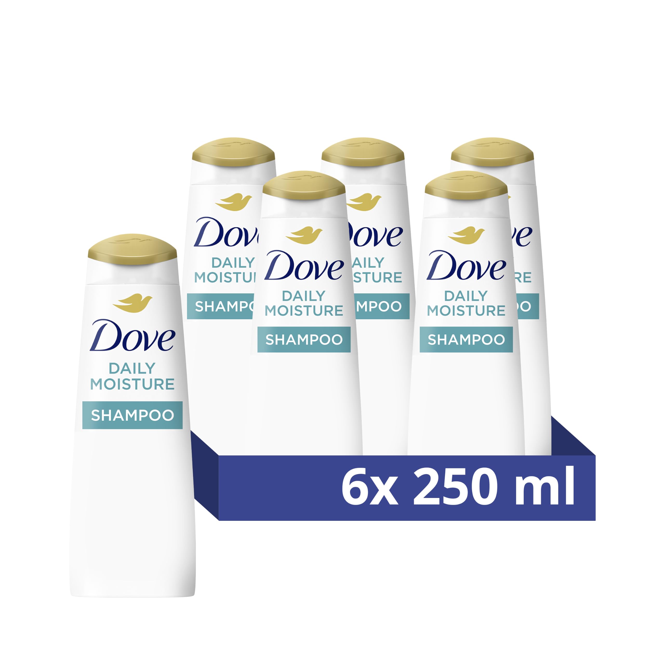 Dove Nutritive Solutions Daily Moisture Shampoo nourishes for smooth hair that's up to 10x more resilient to daily damage* for dry hair 6x 250 ml - New