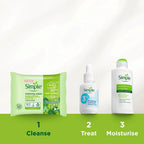 Simple Kind to Skin Biodegradable Cleansing Wipes Face Wipes, for Waterproof Eye Make-Up Removal for Sensitive Skin 6x 25 wipes - New