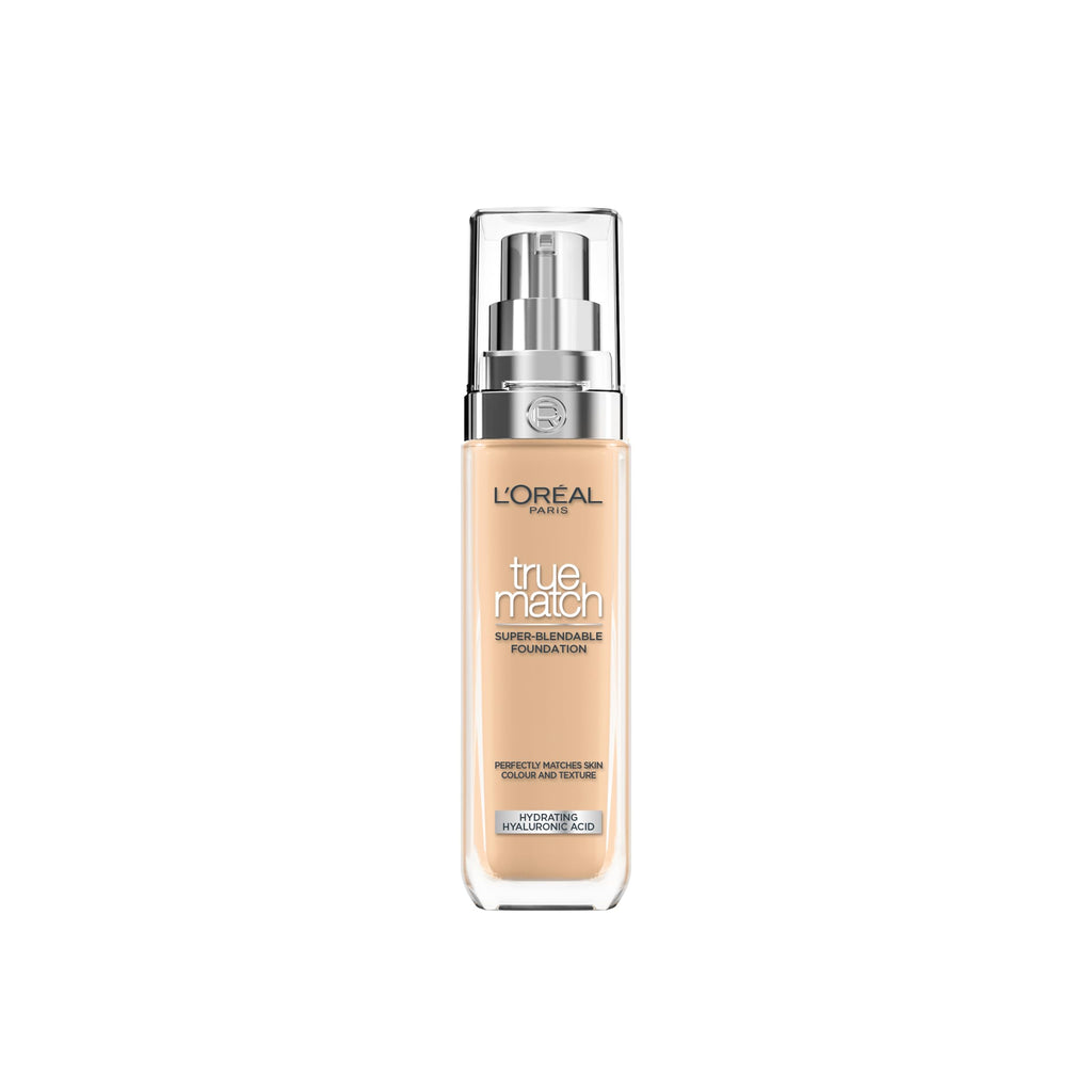 L'Oreal Paris Foundation True Match 3 Warm Dore Liquid Foundation 3W with Hyaluronic Acid & SPF 16 30ml - New