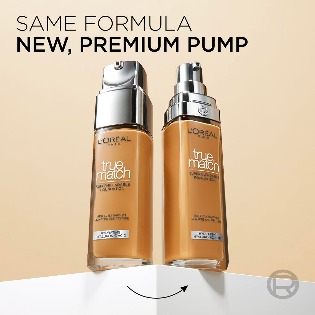 L'Oreal Paris Foundation True Match 3 Warm Dore Liquid Foundation 3W with Hyaluronic Acid & SPF 16 30ml - New