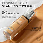 L'Oreal Paris Foundation True Match 3 Warm Dore Liquid Foundation 3W with Hyaluronic Acid & SPF 16 30ml - New