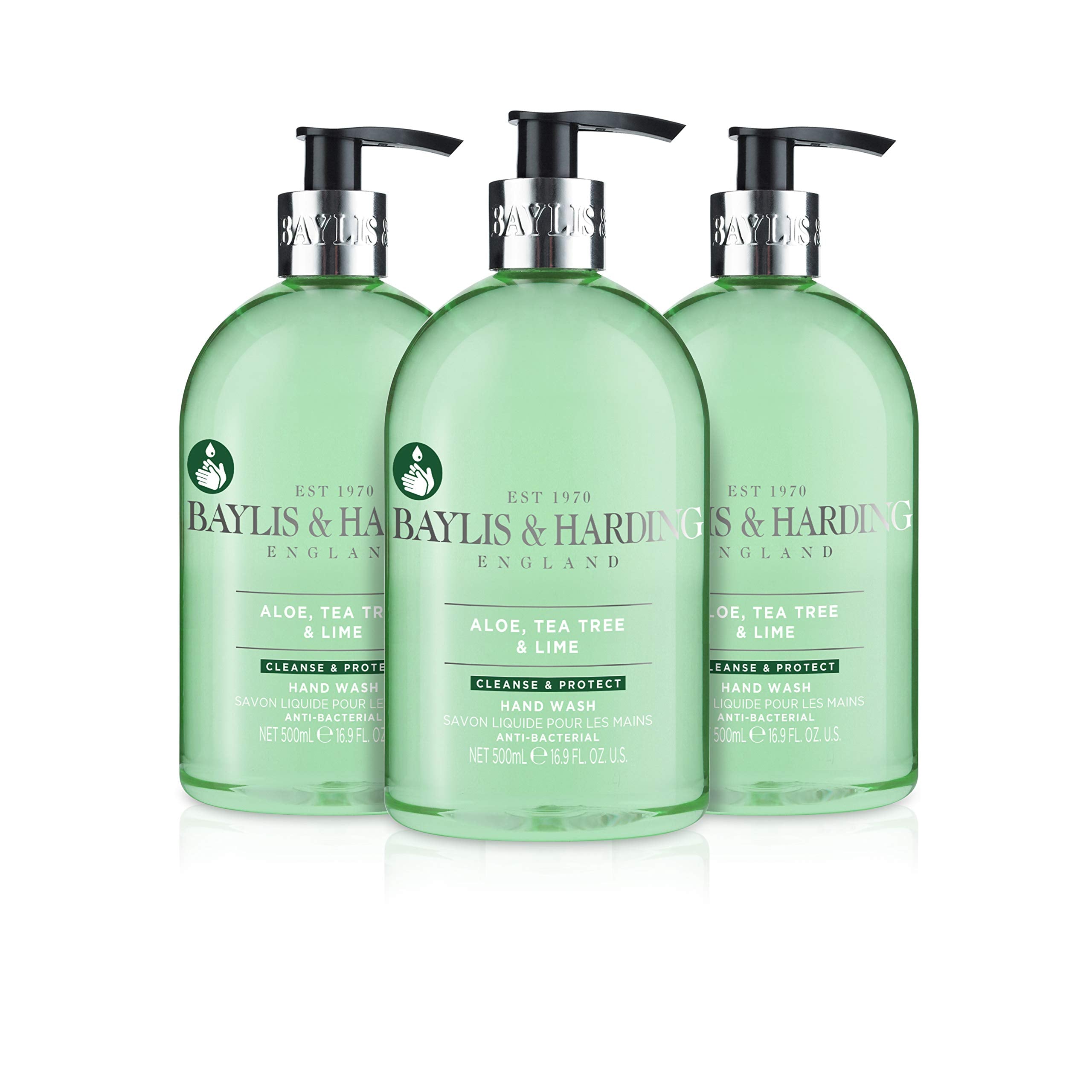Baylis & Harding Jasmine & Apple Blossom Anti-Bacterial Hand Wash 1 litre Refill Pouch (Pack of 3) - Vegan Friendly - New