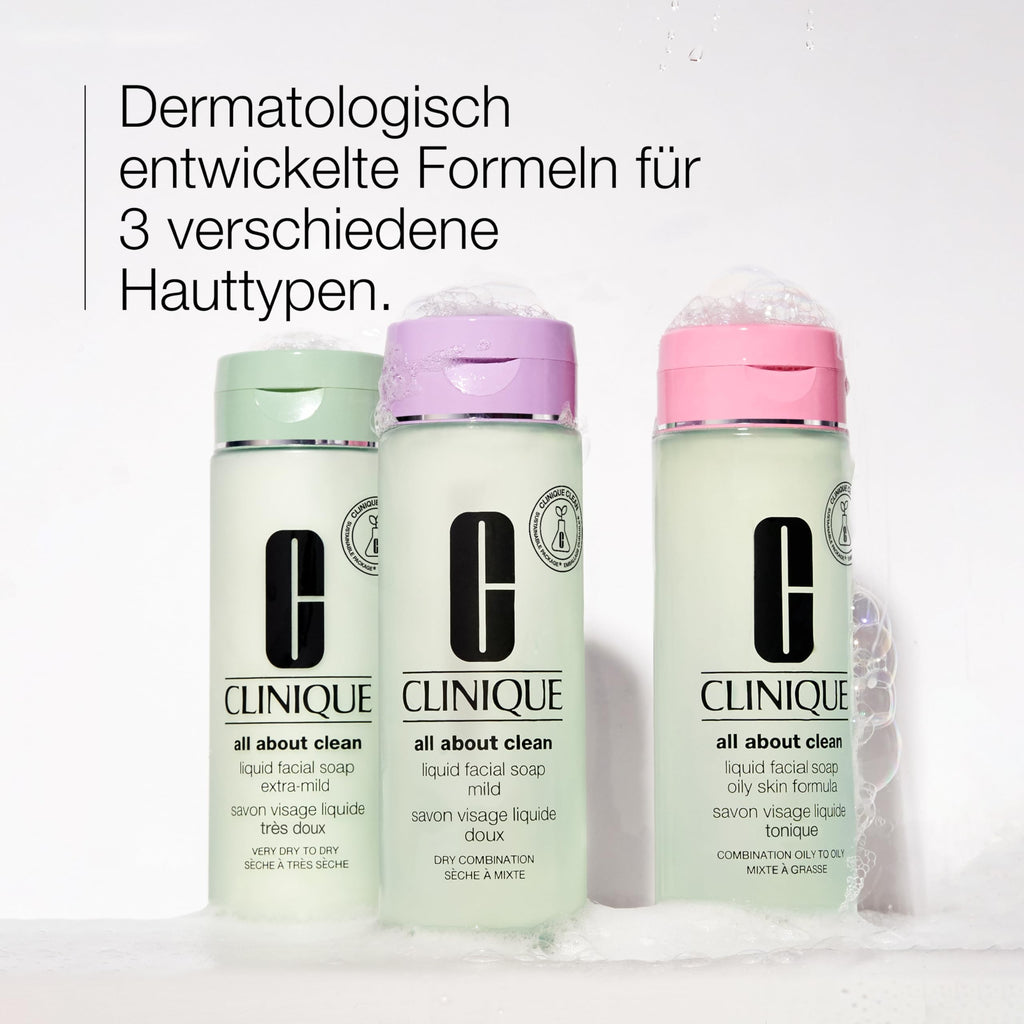 Clinique Liquid Facial Soap Mild - 200ml Daily Face Cleanser - Dry Combination Skin Formula - New