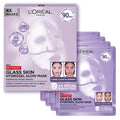 L'Oreal Paris Revitalift Filler Hydrogel Glow Mask - Glass Skin Korean Face Mask - 4 Pcs - Plumped, Refreshed Look - Damaged Box