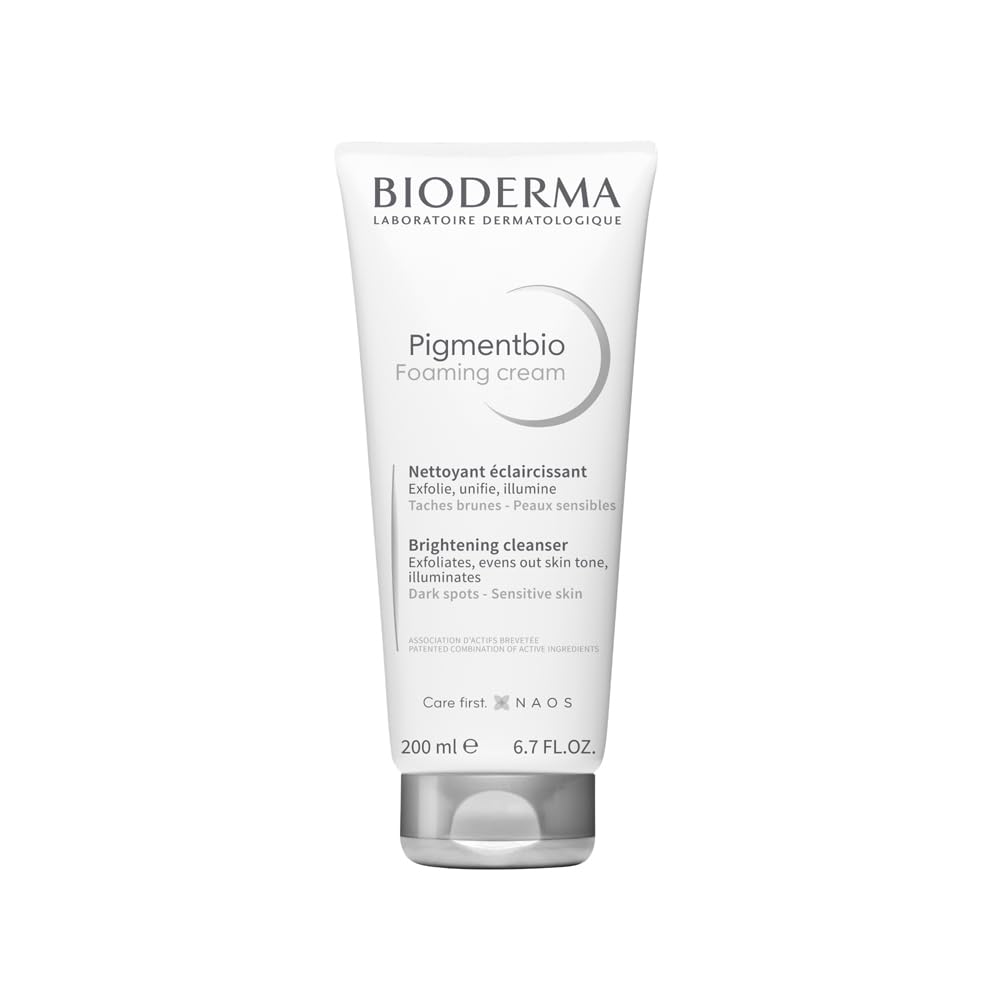 Bioderma Pigmentbio Foaming Cream Cleanser - Brightening Dark Spot & Pigmentation Reducer, Exfoliator Cream Cleanser Gently Brightens & Evens Skin Tone, 200ml - Damaged Box