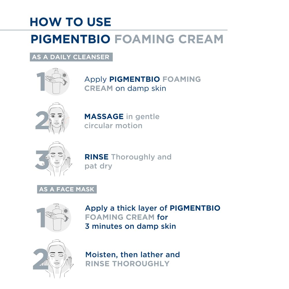 Bioderma Pigmentbio Foaming Cream Cleanser - Brightening Dark Spot & Pigmentation Reducer, Exfoliator Cream Cleanser Gently Brightens & Evens Skin Tone, 200ml - Damaged Box