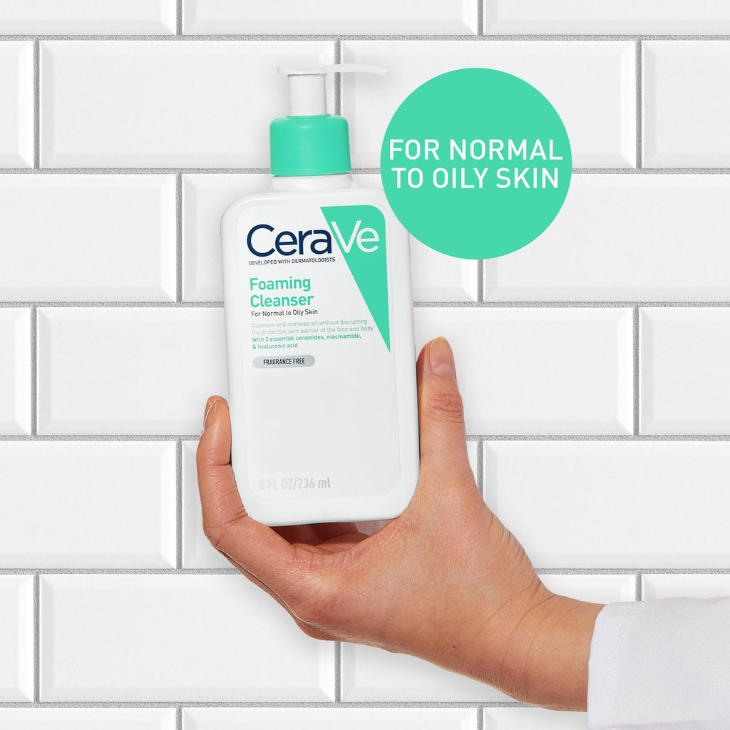 CeraVe Foaming Cleanser with Niacinamide for Normal to Oily Skin, 236ml - Damaged Box