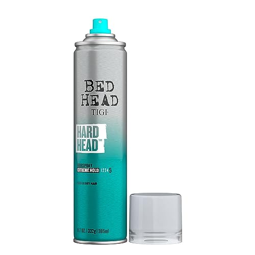 Bed Head by TIGI Hard Head Hairspray, Extra Strong Hold Hair Spray, Long-Lasting Control with Natural Shine Finish, 385ml - Damaged Box