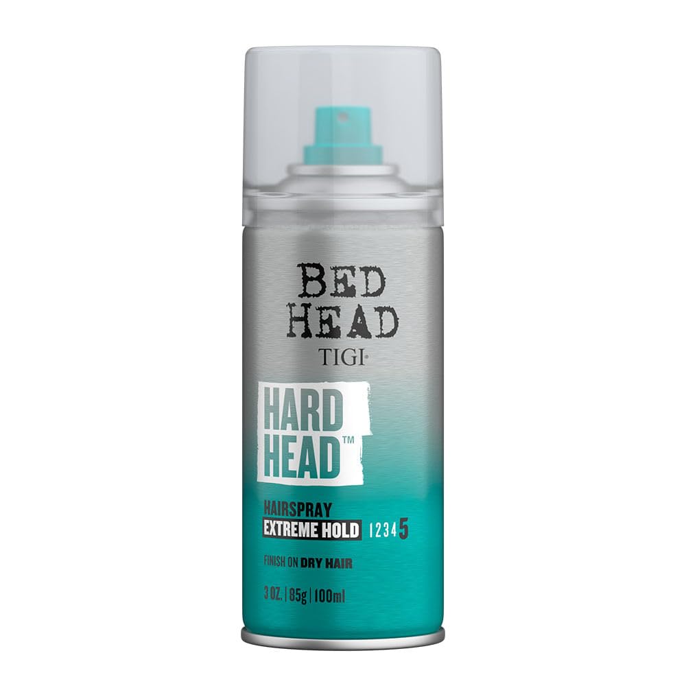 Bed Head by TIGI Hard Head Hairspray, Extra Strong Hold Hair Spray, Long-Lasting Control with Natural Shine Finish, 385ml - Damaged Box