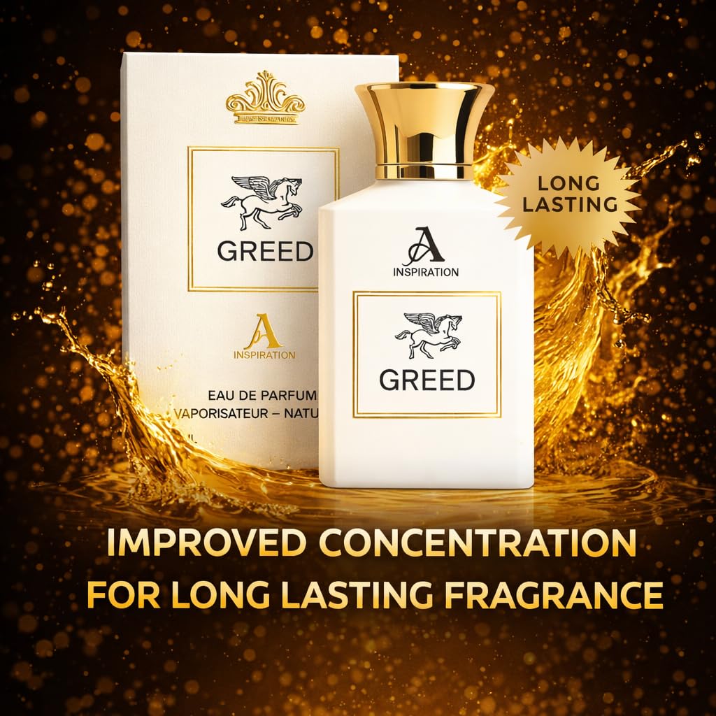 Greed Silver Water Perfume for Men, Inspired by C.reed perfume men 100ML Parfum Men with Bergamot, Blackcurrant, Galbanum, Orange Notes, Mens Eau de Parfum, Rich Men Perfume - Damaged Box