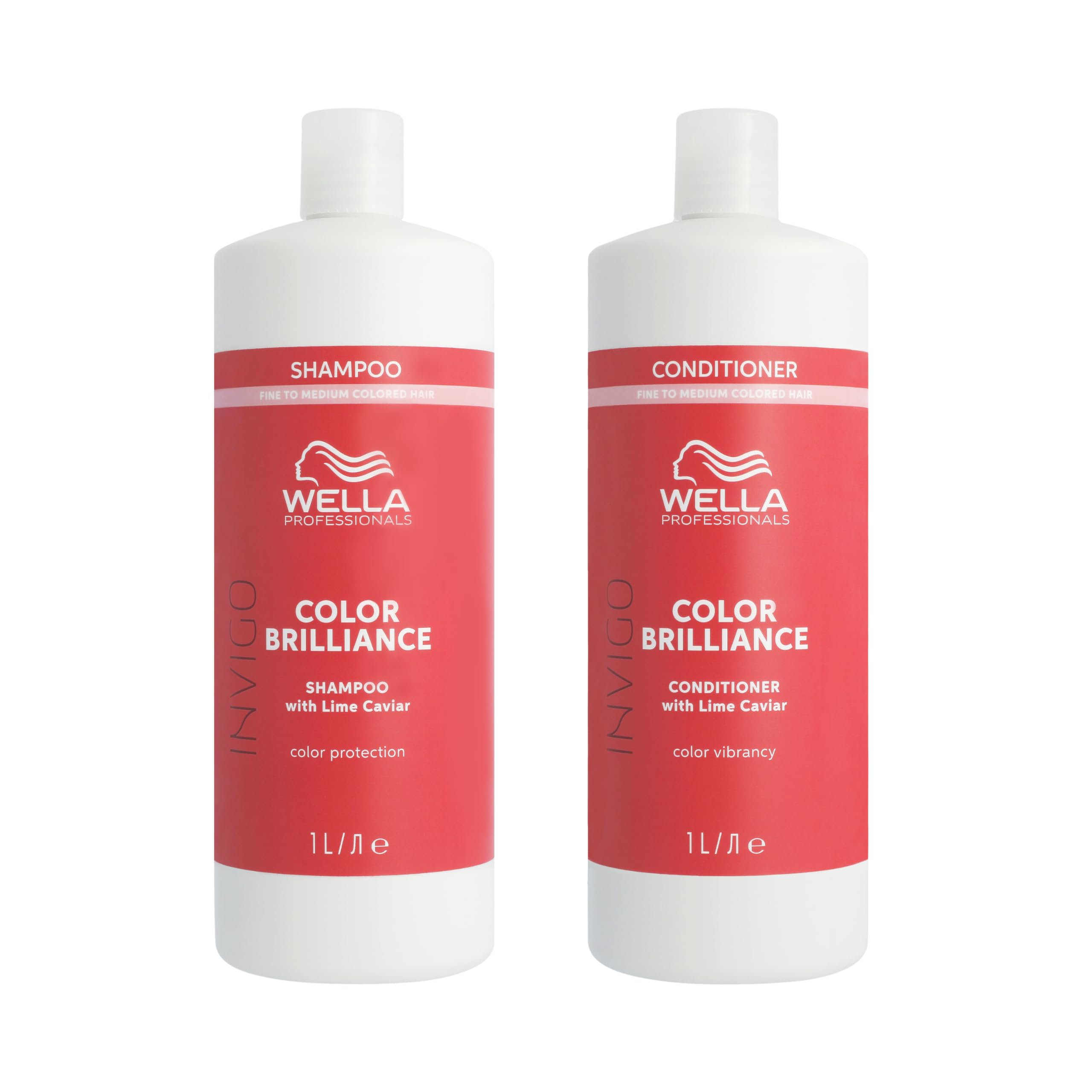 Wella Professionals Invigo Color Brilliance Color Protection Shampoo - Keeps Hair Colour Vibrant and Protected - Hair Care for Fine and Medium Hair 1l - New