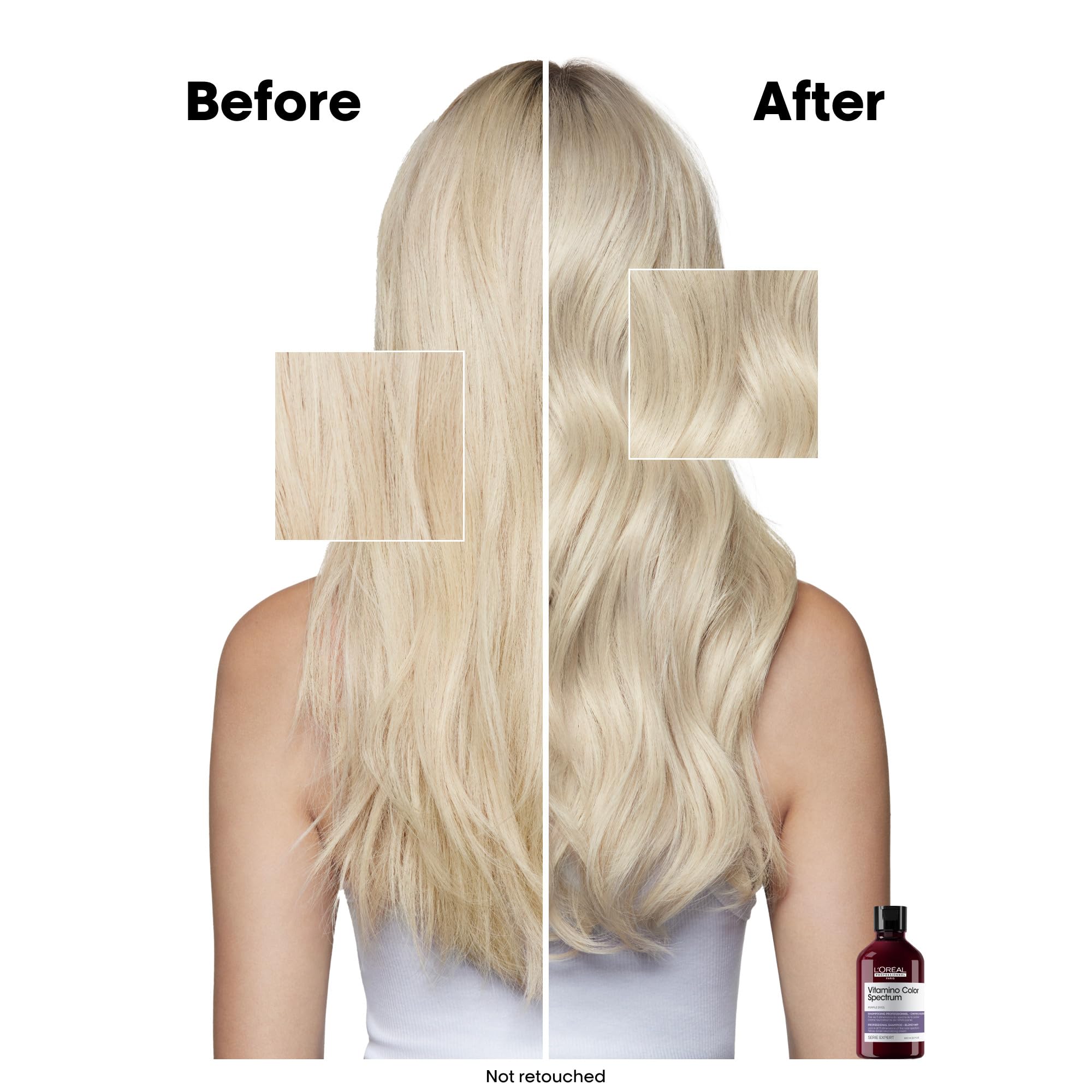 L'Or'eal Professionnel Vitamino Color Spectrum Purple Tinted Shampoo 300ml, For Blonde Coloured Hair, With Ferulic Acid + Citric Acid, Neutralise Undesired Yellow Undertones - New