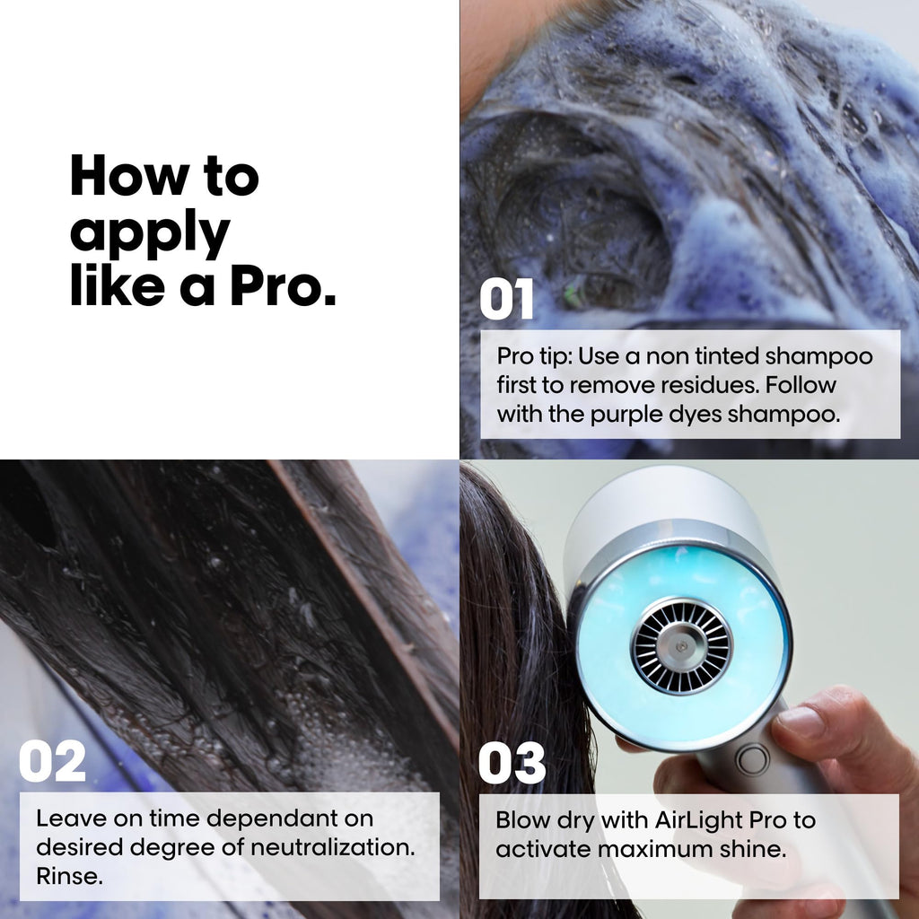 L'Or'eal Professionnel Vitamino Color Spectrum Purple Tinted Shampoo 300ml, For Blonde Coloured Hair, With Ferulic Acid + Citric Acid, Neutralise Undesired Yellow Undertones - New