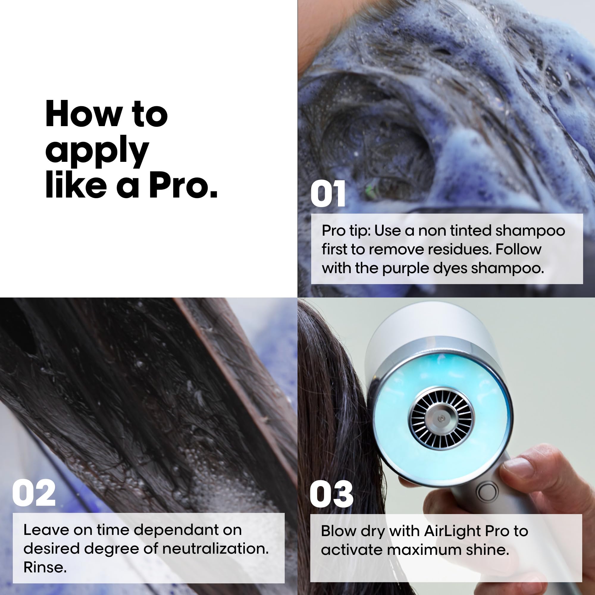 L'Or'eal Professionnel Vitamino Color Spectrum Purple Tinted Shampoo 300ml, For Blonde Coloured Hair, With Ferulic Acid + Citric Acid, Neutralise Undesired Yellow Undertones - New