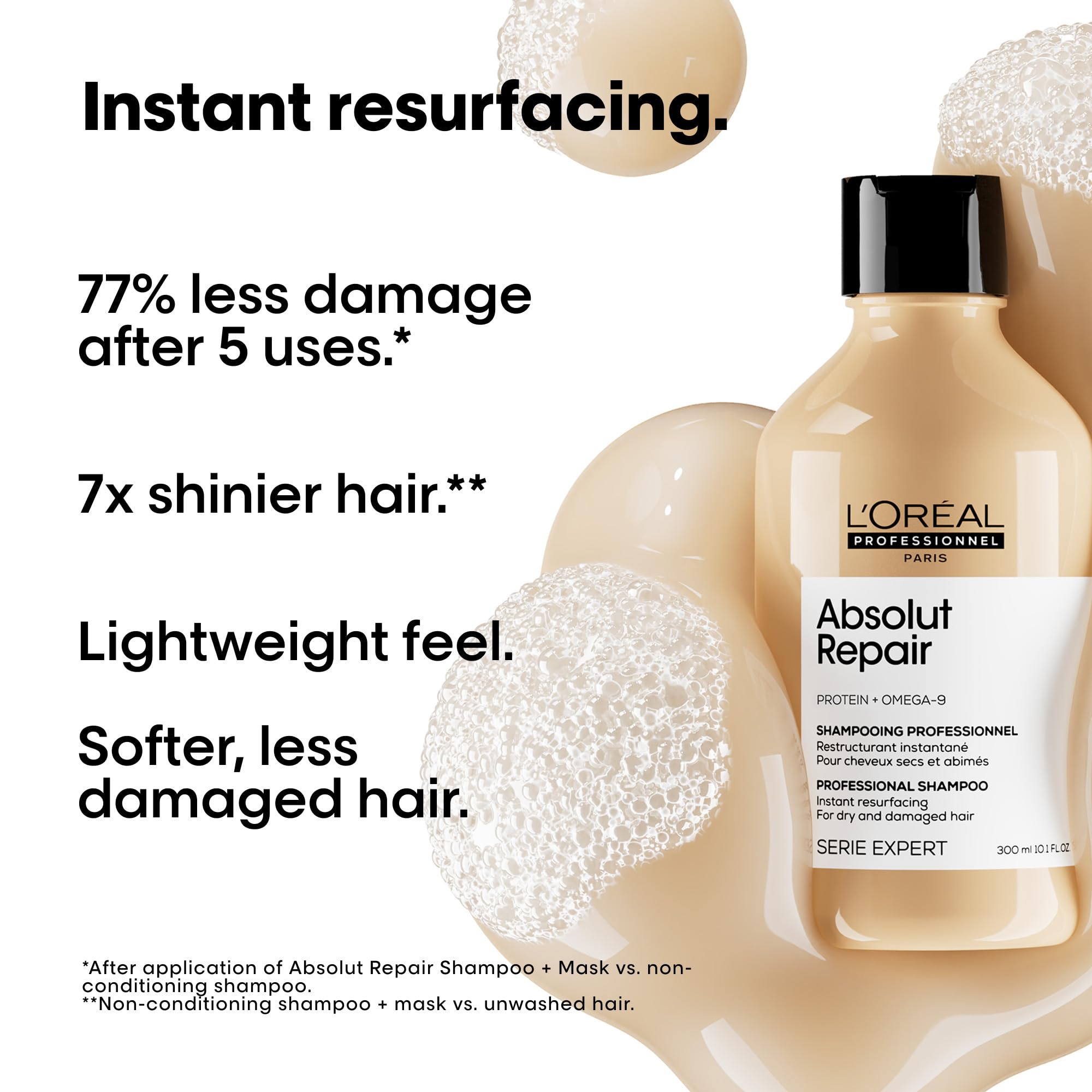L'Or'eal Professionnel Absolut Repair Hydrating Shampoo, For Dry hair, intense softness & shine, moisturising & nourishing - New
