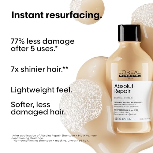 L'Or'eal Professionnel Absolut Repair Hydrating Shampoo, For Dry hair, intense softness & shine, moisturising & nourishing - New