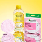 Garnier Micellar Vitamin C Cleansing Water, Gentle face Cleanser & Makeup Remover, Hypoallergenic. Vegan Formula, Suitable For Dull And Uneven Skin, Brightening Formula, Dermatologically Tested, 400ml - New