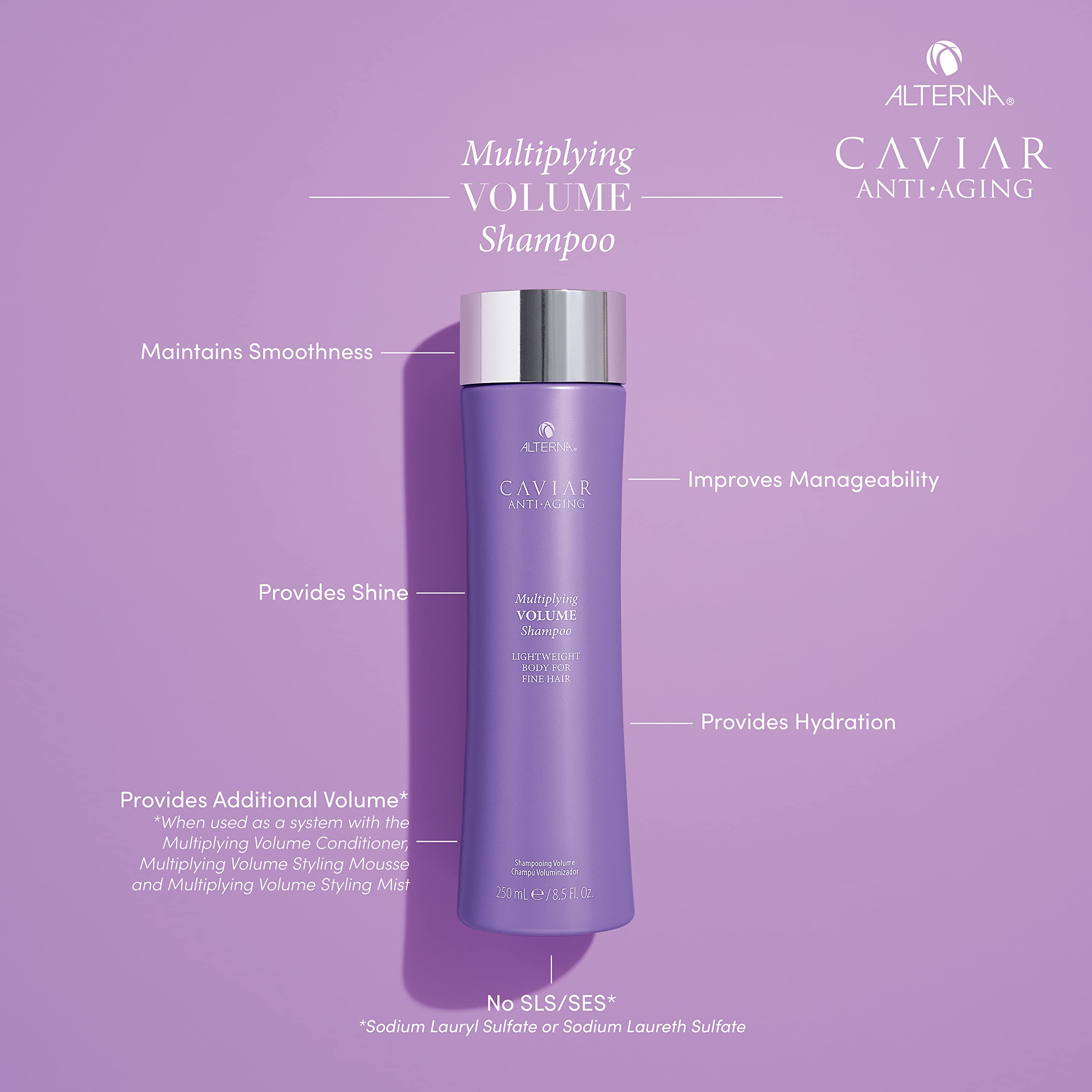 Alterna Caviar Multiplying Volume Shampoo - Hair Thickening & Volumising Treatment 250ml - New