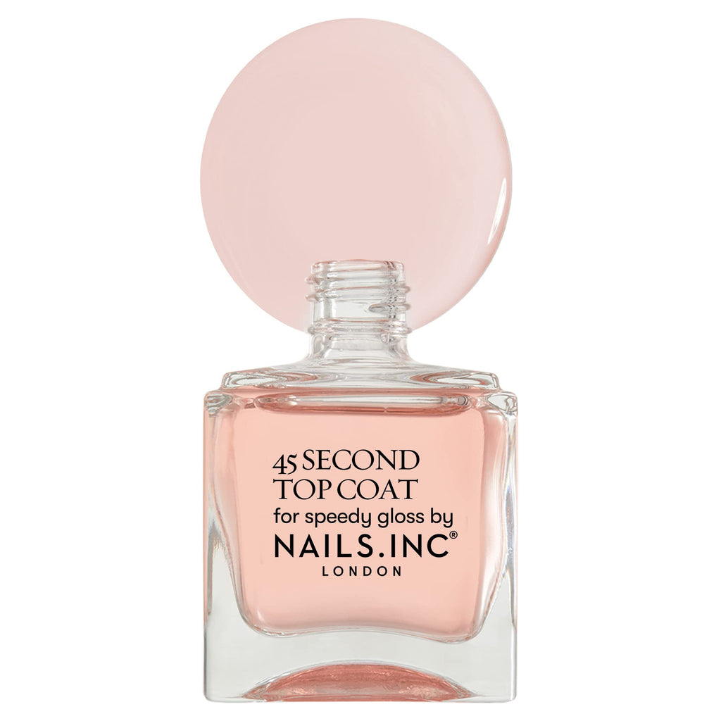 Nails.INC Gel 45 Second Top Coat, Quick Drying Formula Dries in 45 Seconds, Enriched with Retinol for a Chip Resistant Finish, Cruelty Free, Vegan, (14ml) - New