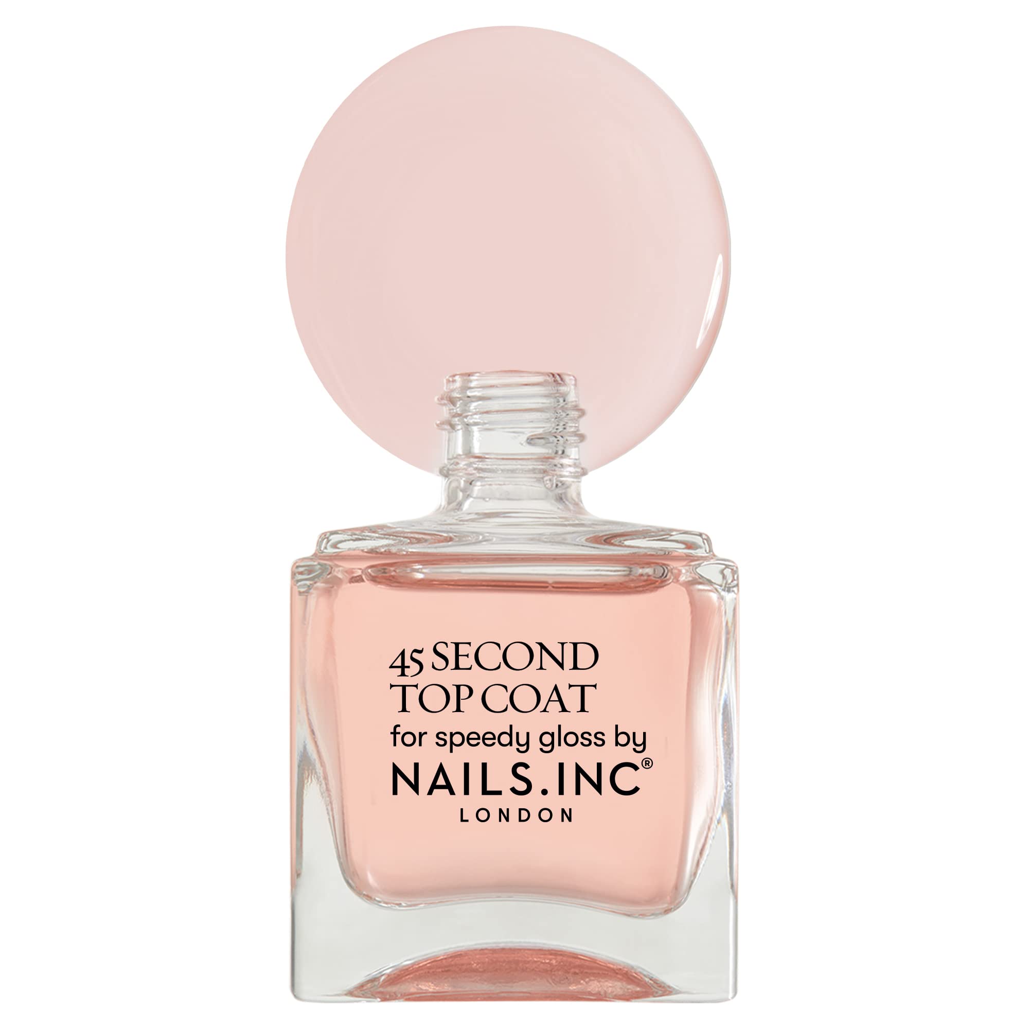Nails.INC Gel 45 Second Top Coat, Quick Drying Formula Dries in 45 Seconds, Enriched with Retinol for a Chip Resistant Finish, Cruelty Free, Vegan, (14ml) - New