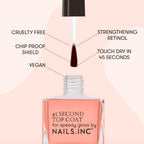 Nails.INC Gel 45 Second Top Coat, Quick Drying Formula Dries in 45 Seconds, Enriched with Retinol for a Chip Resistant Finish, Cruelty Free, Vegan, (14ml) - New