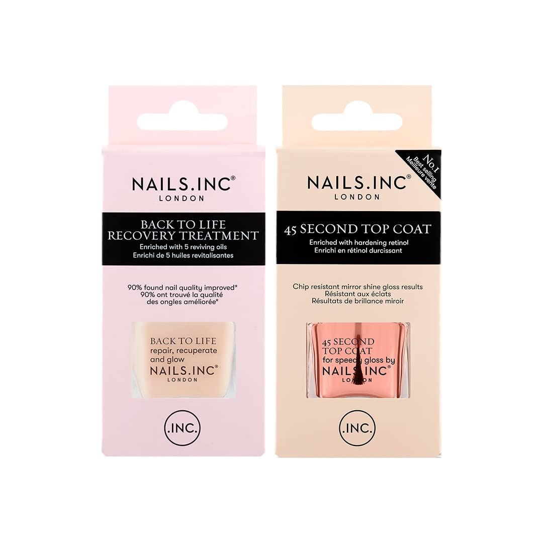 Nails.INC Gel 45 Second Top Coat, Quick Drying Formula Dries in 45 Seconds, Enriched with Retinol for a Chip Resistant Finish, Cruelty Free, Vegan, (14ml) - New