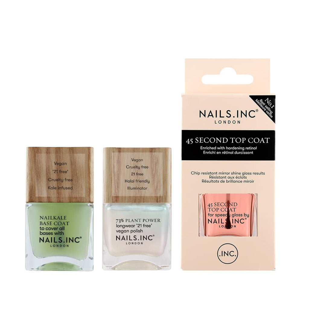 Nails.INC Gel 45 Second Top Coat, Quick Drying Formula Dries in 45 Seconds, Enriched with Retinol for a Chip Resistant Finish, Cruelty Free, Vegan, (14ml) - New