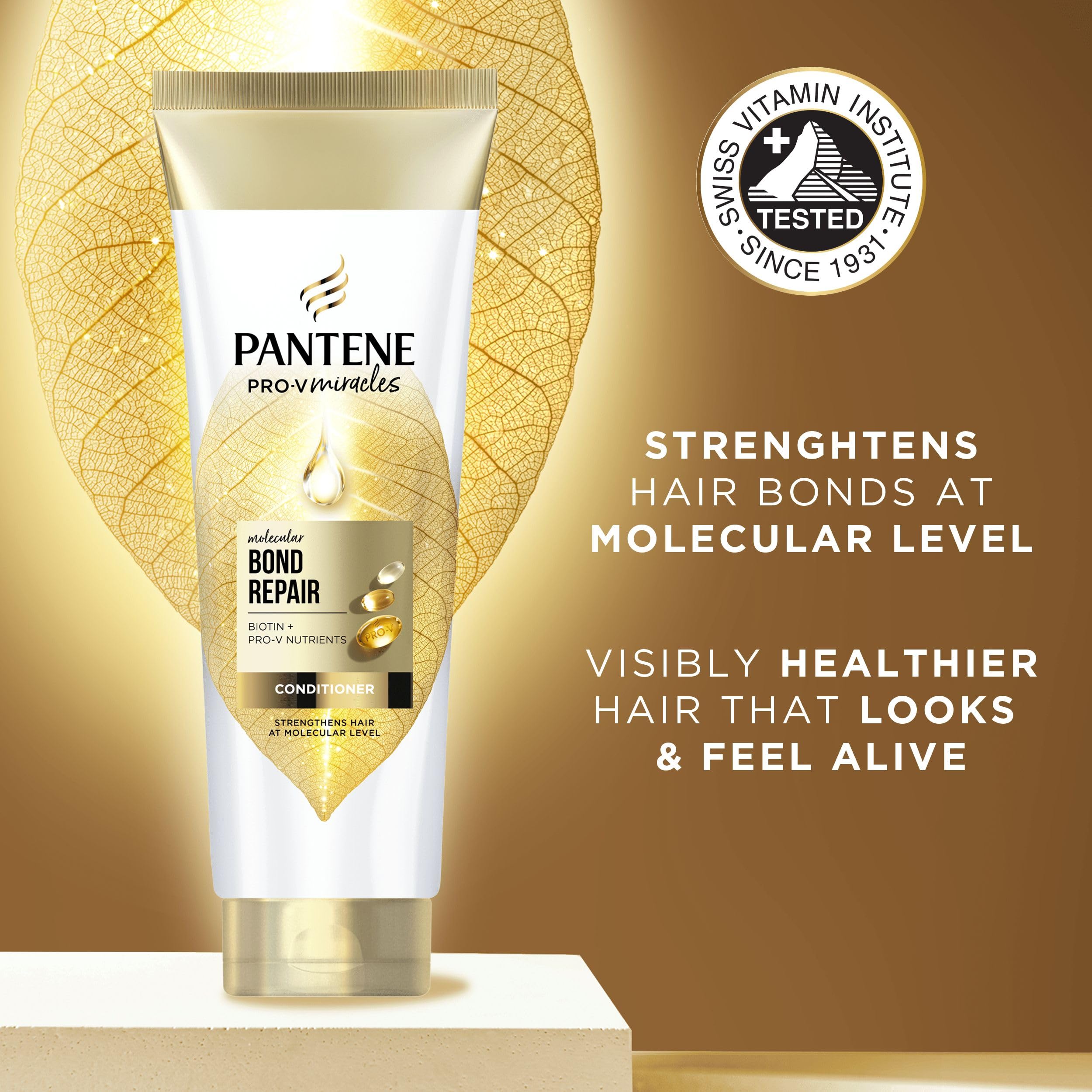 Pantene Molecular Bond Repair Shampoo, Conditioner, Conditioning Treatment - Damaged Box
