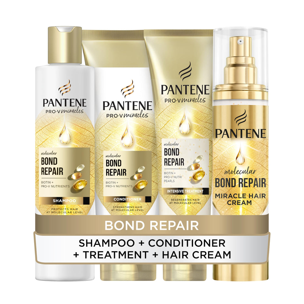 Pantene Molecular Bond Repair Shampoo, Conditioner, Conditioning Treatment - Damaged Box