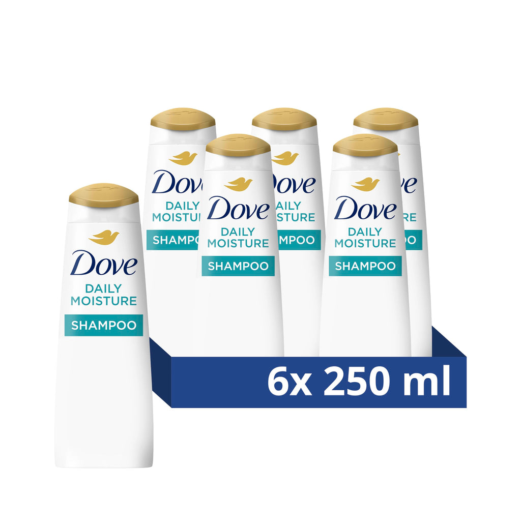Dove Nutritive Solutions Daily Moisture Shampoo nourishes for smooth hair that's up to 10x more resilient to daily damage* for dry hair 6x 250 ml - Damaged Box