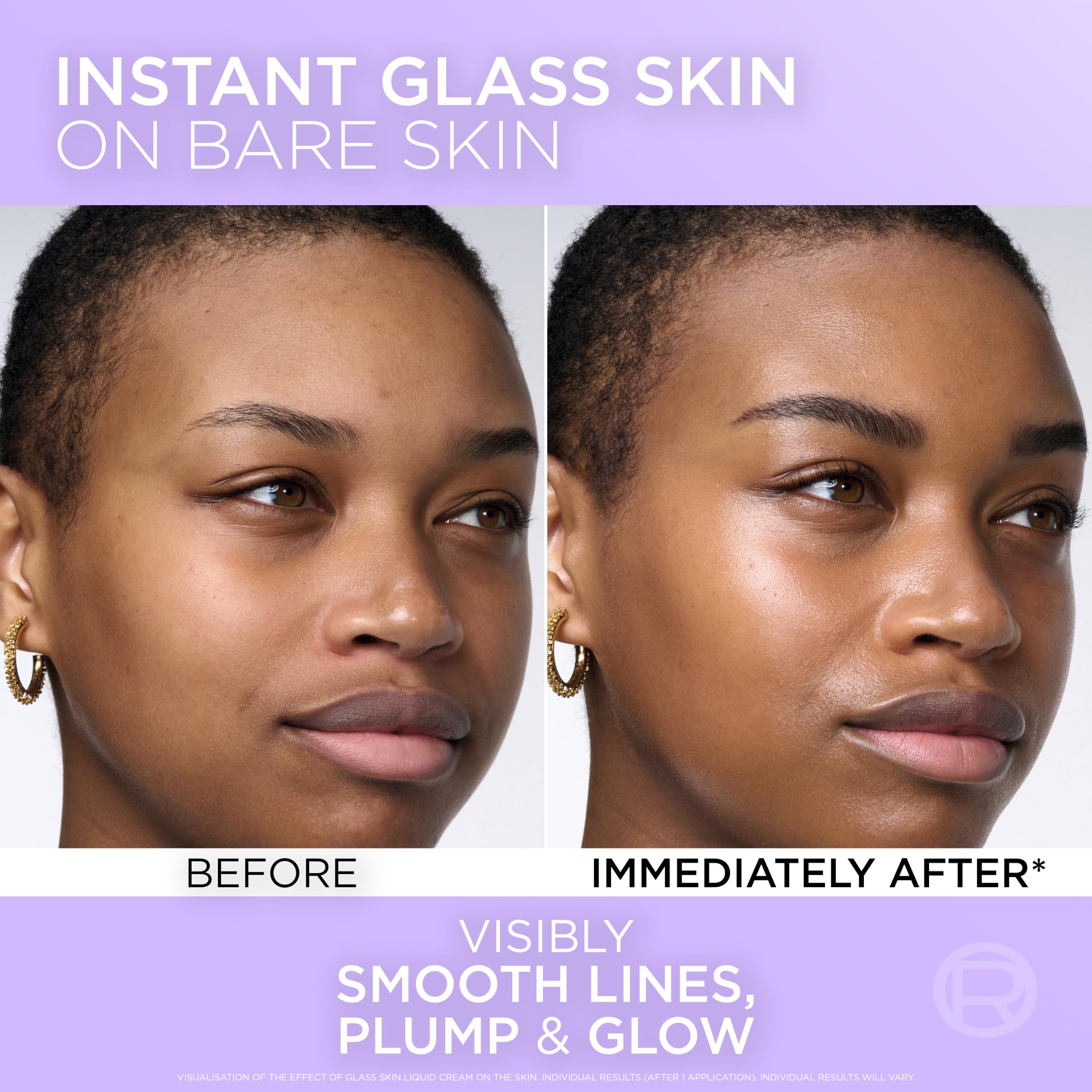 L'Oreal Paris Revitalift Filler Glass Skin Liquid Cream, Hybrid Milky Serum + Moisturiser, Korean-Skincare Inspired, For Glass Skin Glow, 100 hours Hydration, Replump Skin [Hyaluronic Acid], 50ml - Damaged Box