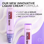 L'Oreal Paris Revitalift Filler Glass Skin Liquid Cream, Hybrid Milky Serum + Moisturiser, Korean-Skincare Inspired, For Glass Skin Glow, 100 hours Hydration, Replump Skin [Hyaluronic Acid], 50ml - Damaged Box
