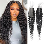 2x6 HD Lace Closure Deep Wave Transparent 2 by 6 HD Lace Closure 14 Inch 100% Brazilian Virgin Human Hair Closure Can be Middle part - New
