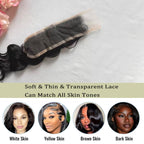2x6 HD Lace Closure Deep Wave Transparent 2 by 6 HD Lace Closure 14 Inch 100% Brazilian Virgin Human Hair Closure Can be Middle part - New