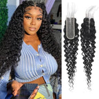 2x6 HD Lace Closure Deep Wave Transparent 2 by 6 HD Lace Closure 14 Inch 100% Brazilian Virgin Human Hair Closure Can be Middle part - New