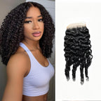 2x6 HD Lace Closure Deep Wave Transparent 2 by 6 HD Lace Closure 14 Inch 100% Brazilian Virgin Human Hair Closure Can be Middle part - New
