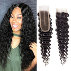 2x6 HD Lace Closure Deep Wave Transparent 2 by 6 HD Lace Closure 14 Inch 100% Brazilian Virgin Human Hair Closure Can be Middle part - New