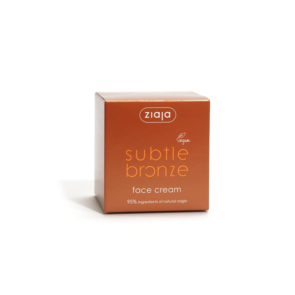 Ziaja Subtle Bronze Bronzing Face Cream 50ml - Gradual Self Tanner for Dry Dehydrated and Normal Skin - Hydrating Streak Free Natural Sun Kissed Glow with DHA Vitamin E and Panthenol - Damaged Box