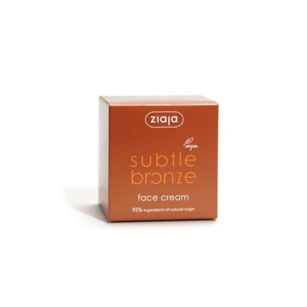 Ziaja Subtle Bronze Bronzing Face Cream 50ml - Gradual Self Tanner for Dry Dehydrated and Normal Skin - Hydrating Streak Free Natural Sun Kissed Glow with DHA Vitamin E and Panthenol - Damaged Box