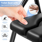 Bariatric Commode Chair - Heavy Duty Folding Toilet Shower Chair with Arms - Adjustable Height Padded Seat - 880 lbs Capacity - Very Good