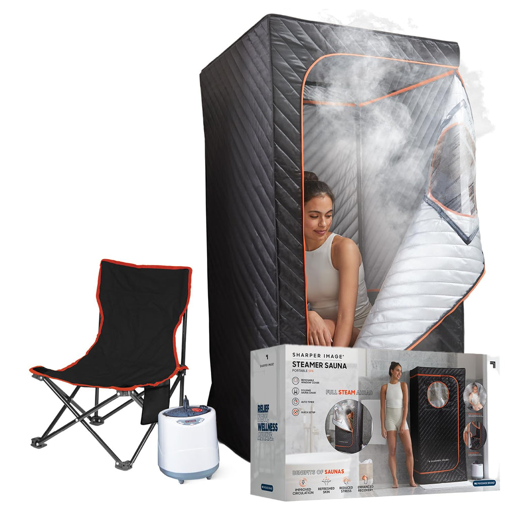 Sharper Image Portable Steamer Sauna - Pop Up Steam Room Spa Personal Relaxation - Good
