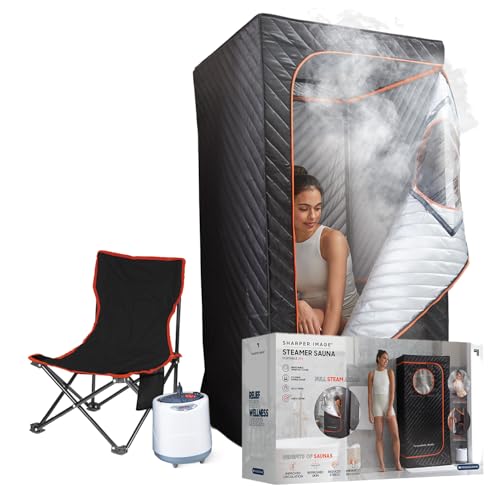Sharper Image Portable Steamer Sauna - Pop Up Steam Room Spa Personal Relaxation - Good