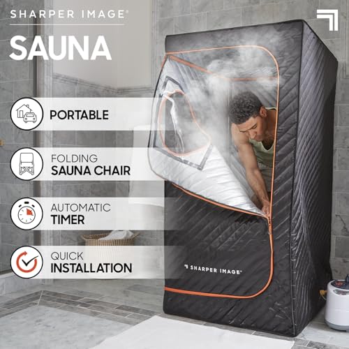 Sharper Image Portable Steamer Sauna - Pop Up Steam Room Spa Personal Relaxation - Good